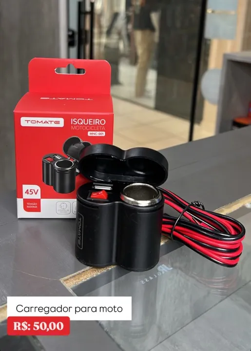 Carregador para moto com isqueiro eletrico - Entregamos