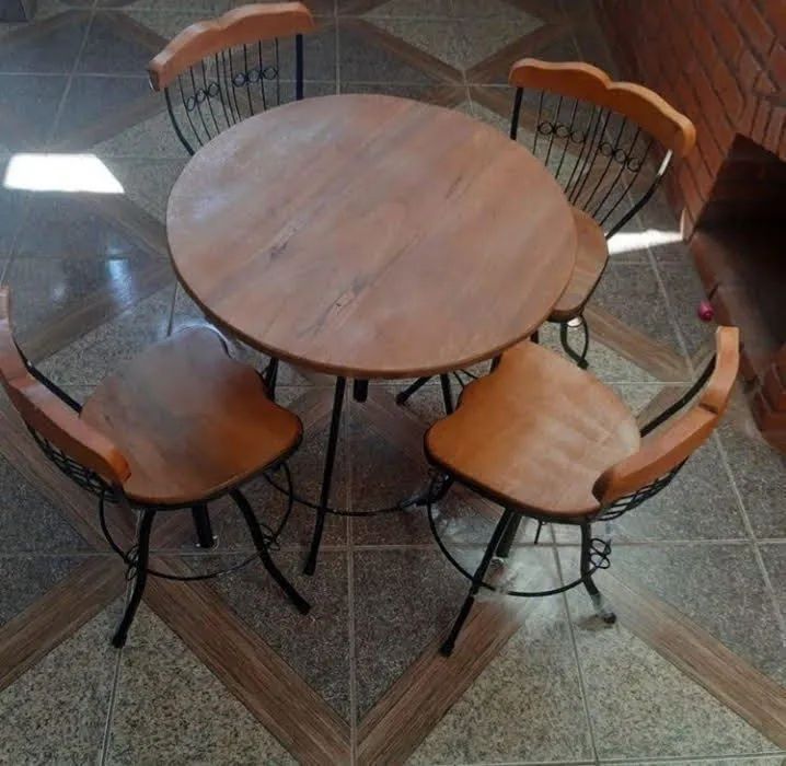 Jogo Bistrô Mesa Redonda E Quadrada Com 4 Banquetas  - Foto 5