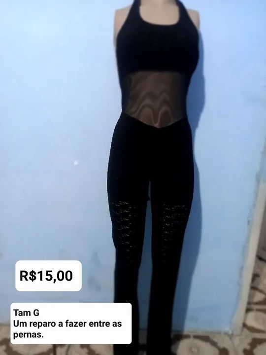 Macacão estampado com detalhe em tule - Foto 4