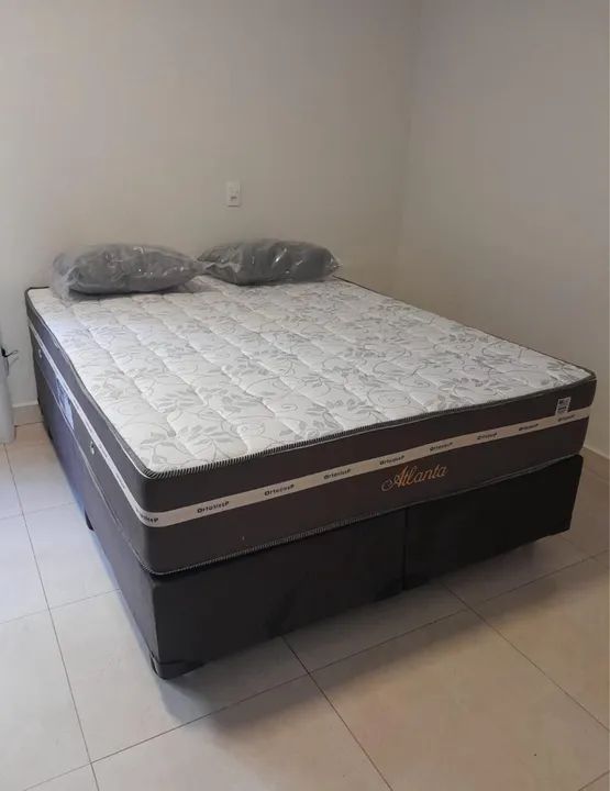 Cama Box Casal Atlanta semi ortopédico 70cm