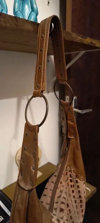 Bolsa de couro legítimo marrom - Foto 3