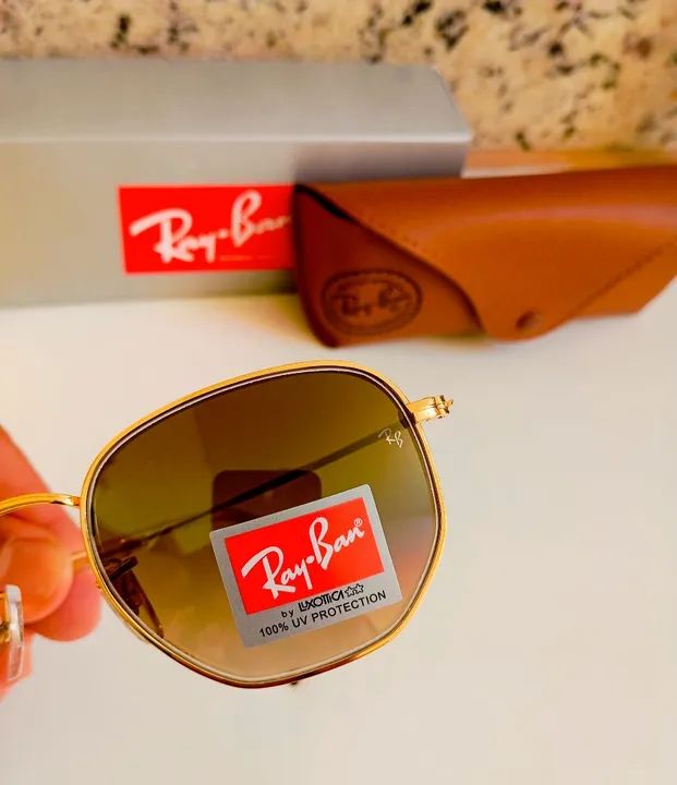 Ray-ban Hexagonal Marrom Degradê Armação Polida  - Foto 2