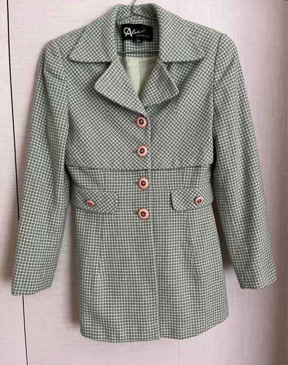 Casaco feminino xadrez verde