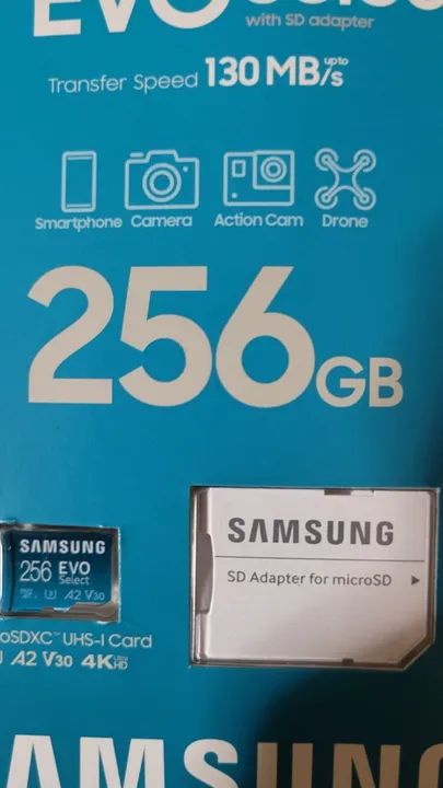 L187) Sd Card Samsung 256Gb - Evo Select Top de Linha com Nota Fiscal - Foto 2