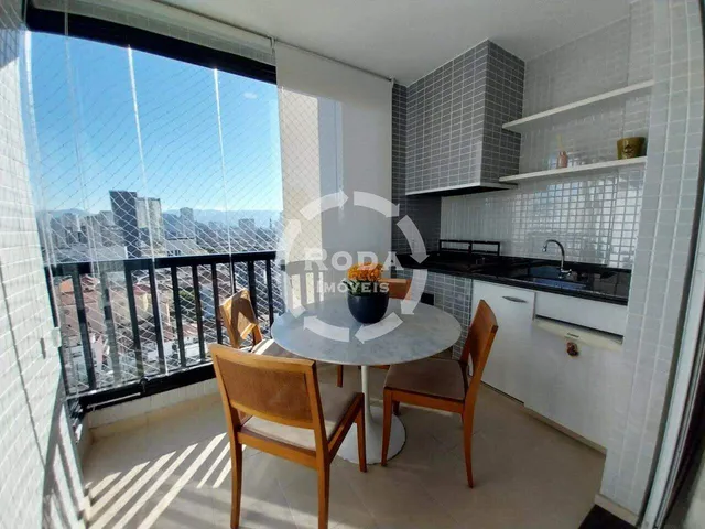 Apartamento no Gonzaga 3 quartos sendo 1 suíte com varanda, varanda gourmet, 2 vagas e laz
