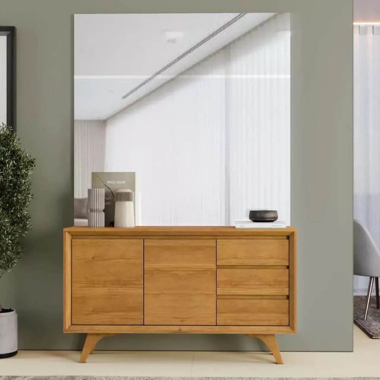 Buffet Retrô 2 Portas 3 Gavetas Design Moderno r655 - Foto 4