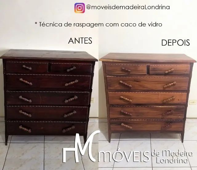 Restauração de móveis de madeira, raspagem e verniz. - Foto 2