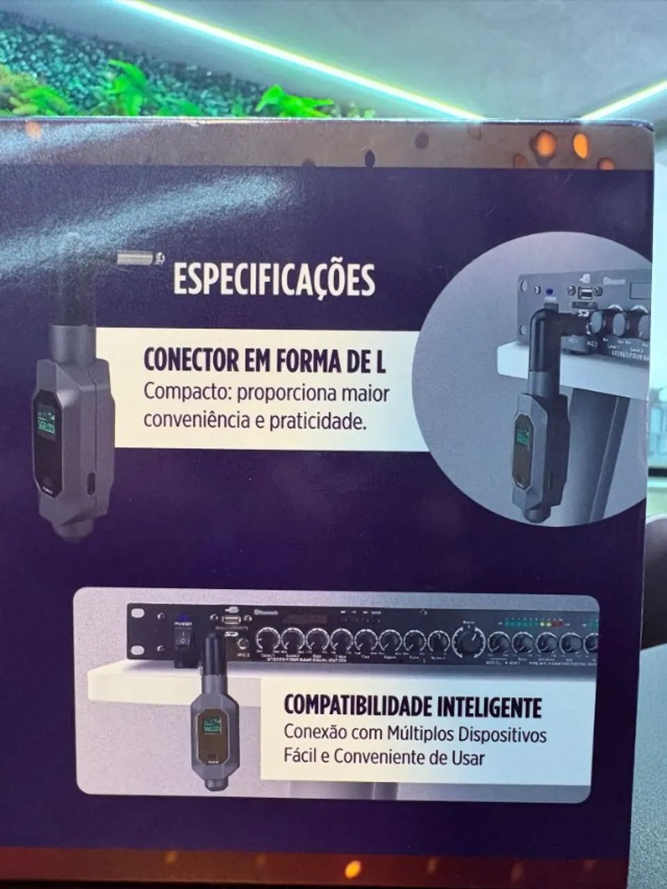 CONVERSOR MICROFONE SEM FIO UHF TRANSMISSOR RECEPTOR VEDO VD6701 - Foto 2