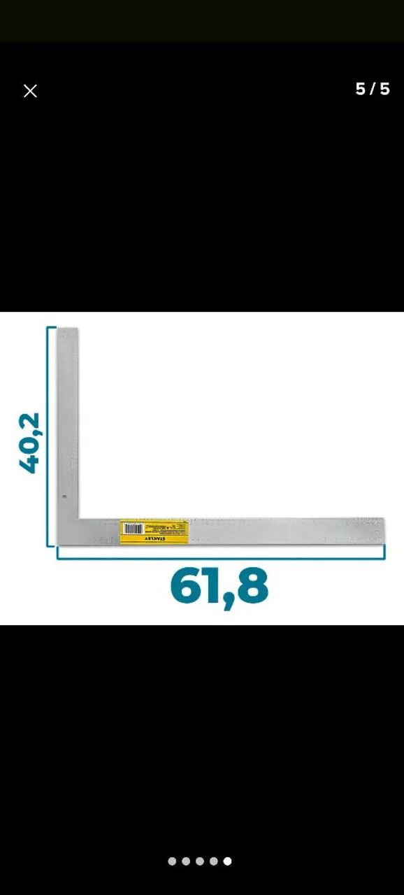 Esquadro de aço 24" Stanley 45 600 mede em milímetros e polegadas carpinteiro pedreiro