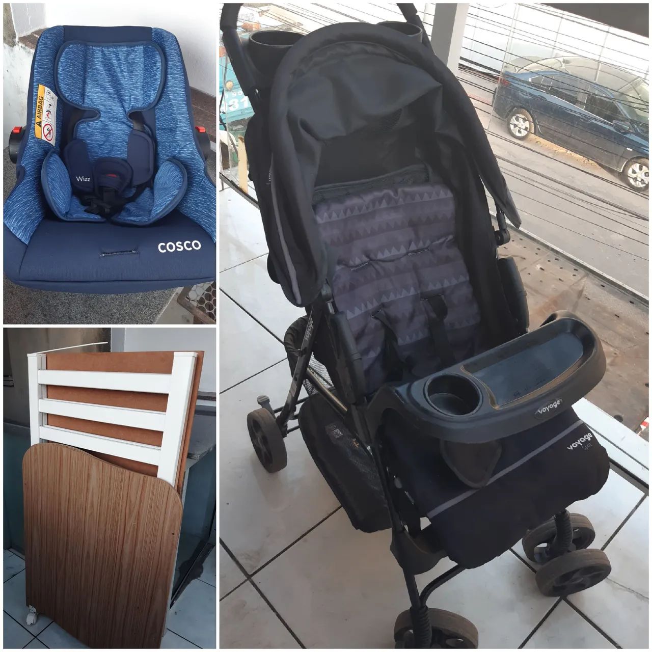 Vende-se carrinho, berço e bebê conforto 