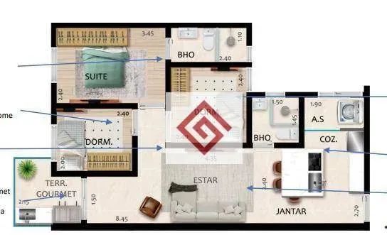 Cobertura com 2 dormitórios à venda, 104 m² por R$ 564.000,00 - Vila Curuçá - Santo André/ - Foto 3