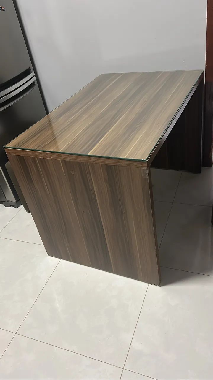 Wooden Finish MDF Table with Glass Top without Chairs64187452872450120