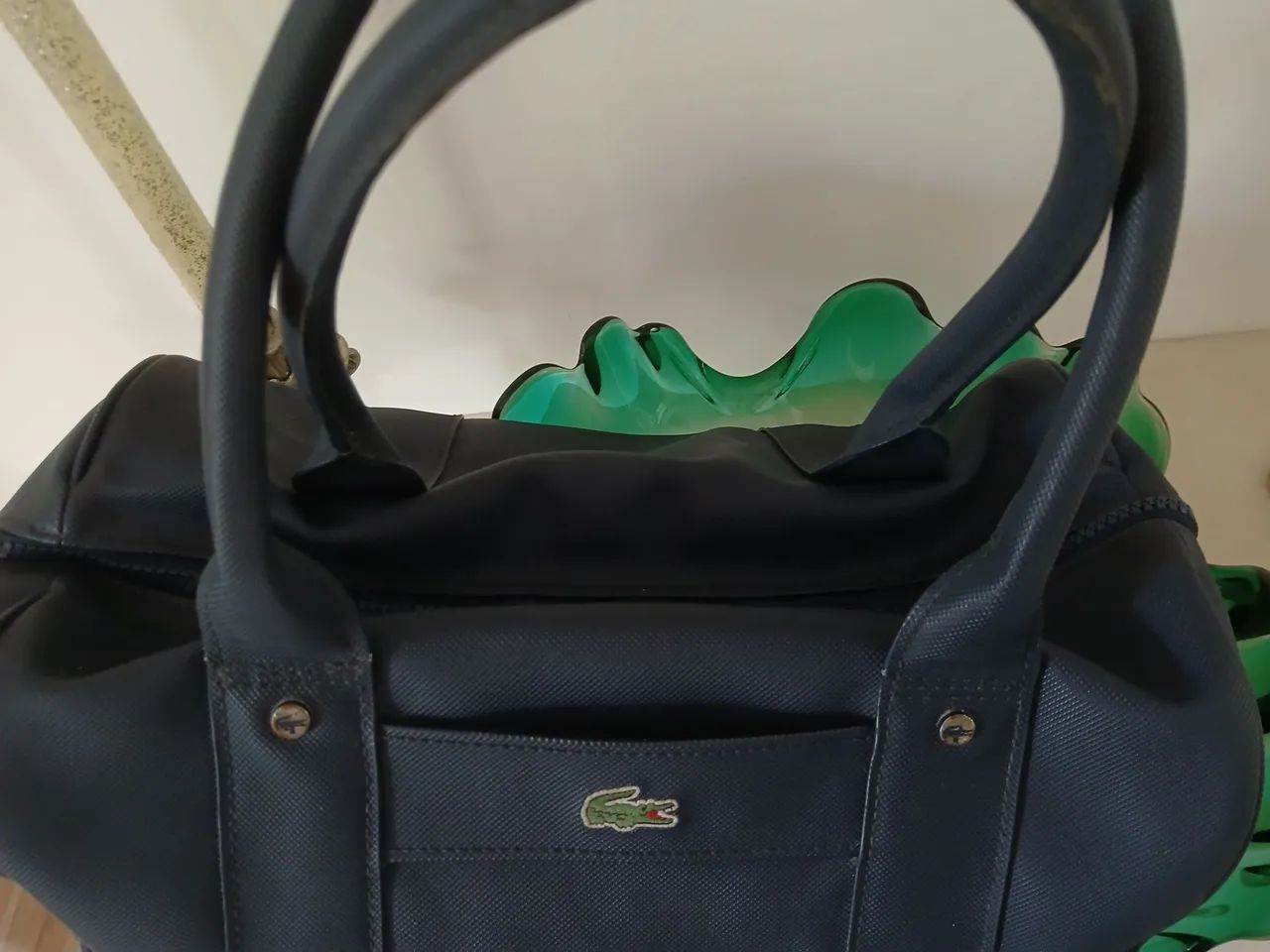 Bolsa Lacoste Feminina- Azul - Usada - Foto 2
