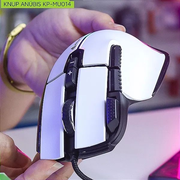 Mouse Gamer com Fio 7.200 Dpi, 9 Botões, Led RGB, Sensor Instant