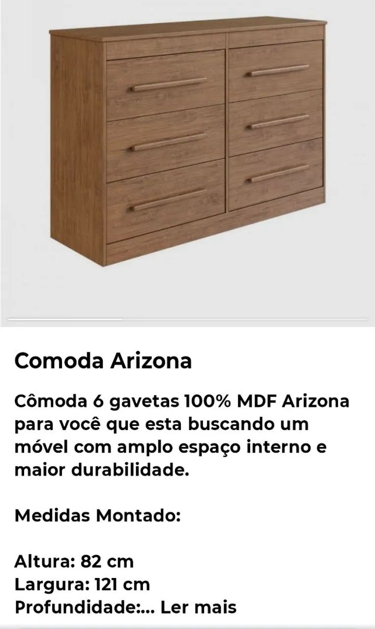 Cômoda 6 gavetas 100% mdf - Foto 3