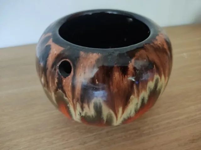 Pequeno Vaso Esmaltado Tipo Vietnamita Redondo Laranja  - Foto 2