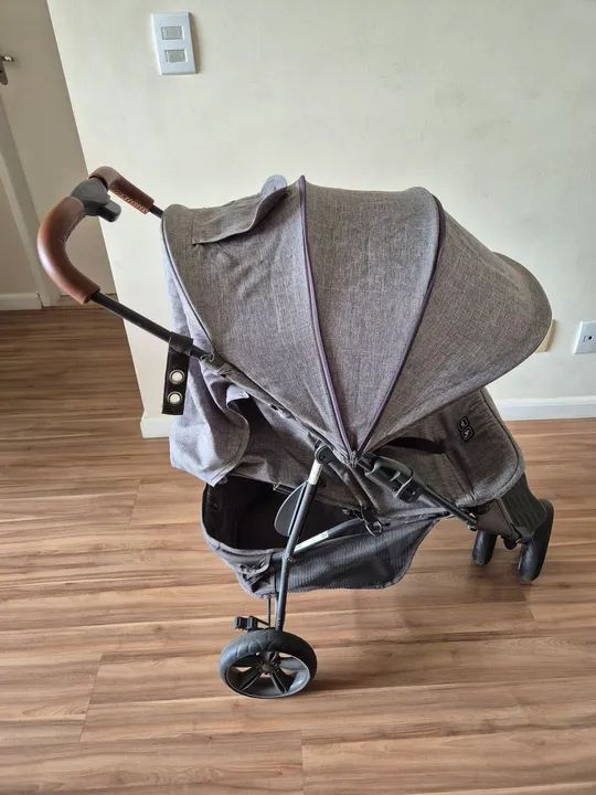 Carrinho de Bebê ABC Design Treviso 3 Woven Grey com Couro - Foto 2