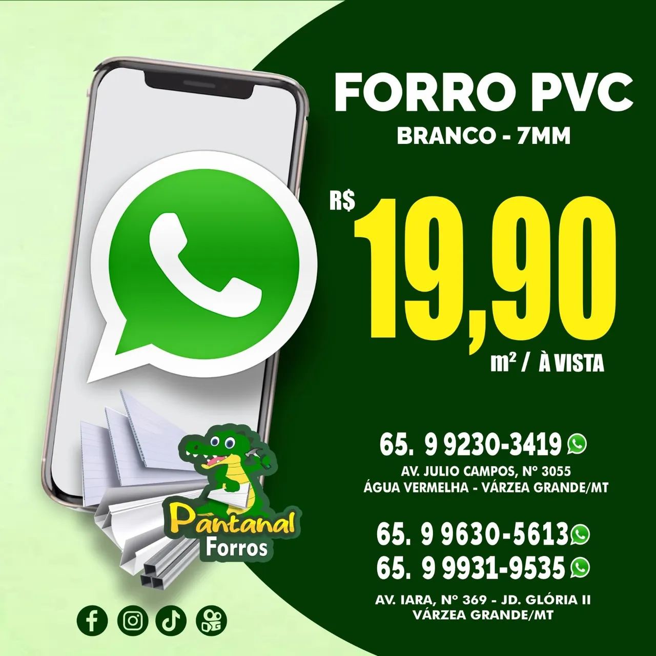 FORRO DE PVC MATERIAL OU COLOCADO 