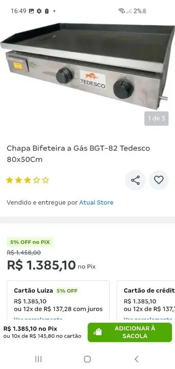 Chapa bifeteira lanche tedesco