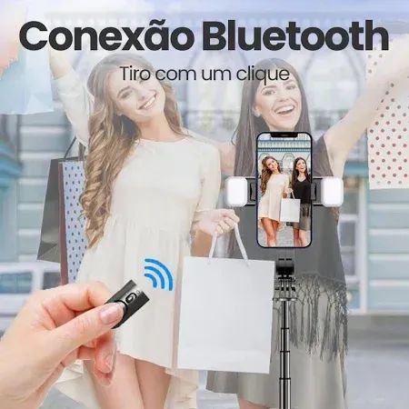 H'maston ZP-13 Pau De Selfie Tripé Retrátil Com Botão Bluetooth Suporte De Selfie Portatil - Foto 3