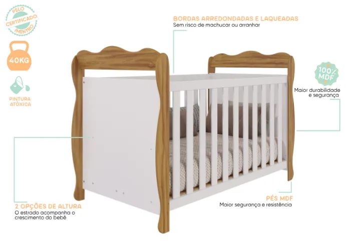 Berço Cama Americano Lisi em MDF  - Foto 5