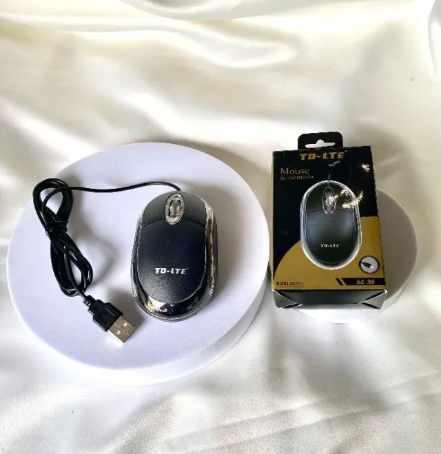 Oferta Mouse Com fio Óptico Resolução 1200dpi Modelo Básico Cor Preto