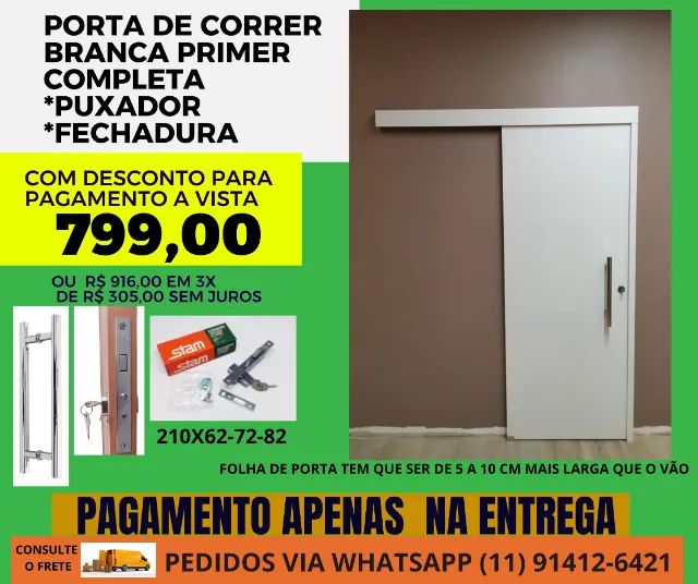 porta de correr COD PCV 9 branca