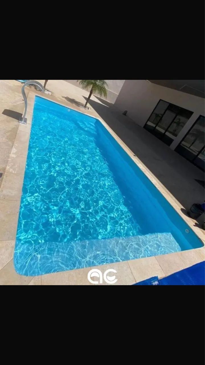 Piscina de fibra 8 metros instalada 