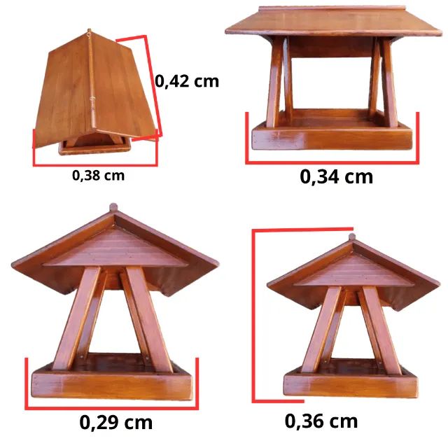 Comedouro p/ Aves Tratador de Pássaros em Madeira c/ Verniz - Foto 6