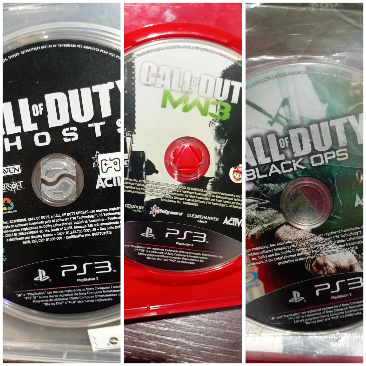 3 Jogos de PS3 - Call of Duty MW3, Ghosts e Black Ops