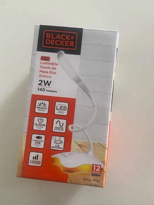 Luminária touch de mesa