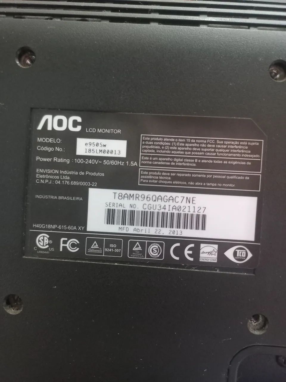 Monitor AOC 18,5 polegadas - Foto 3