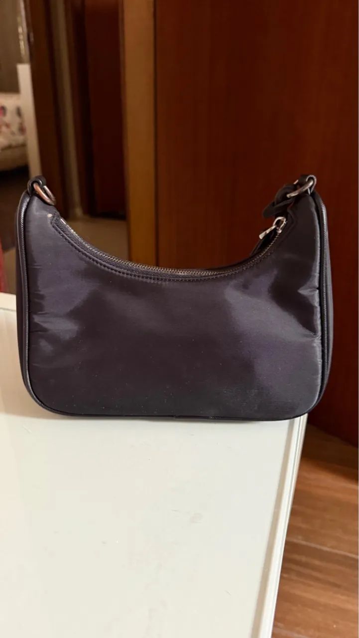 Bolsa transversal preta de nylon - Foto 3