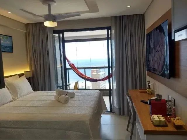 Studio Vista Mar, Distribuído Em 24M² E Vagas Rotativas Na Barra. NN9BEH