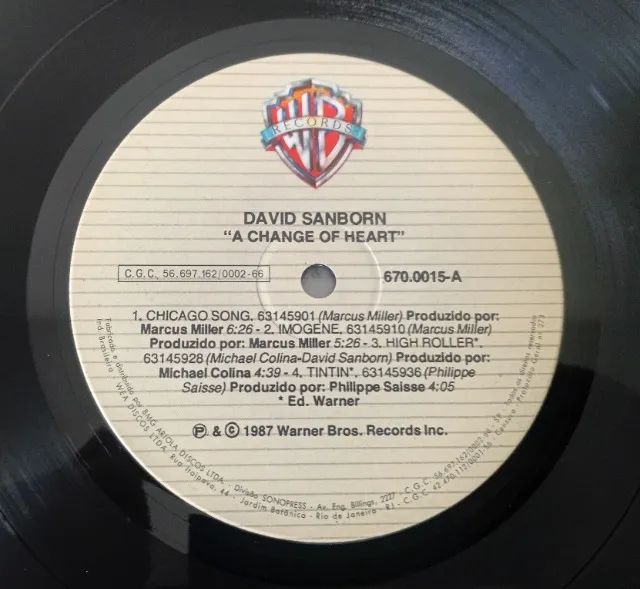 DISCO DE VINIL DAVID SANBORN CHANGE OF HEART - Foto 5