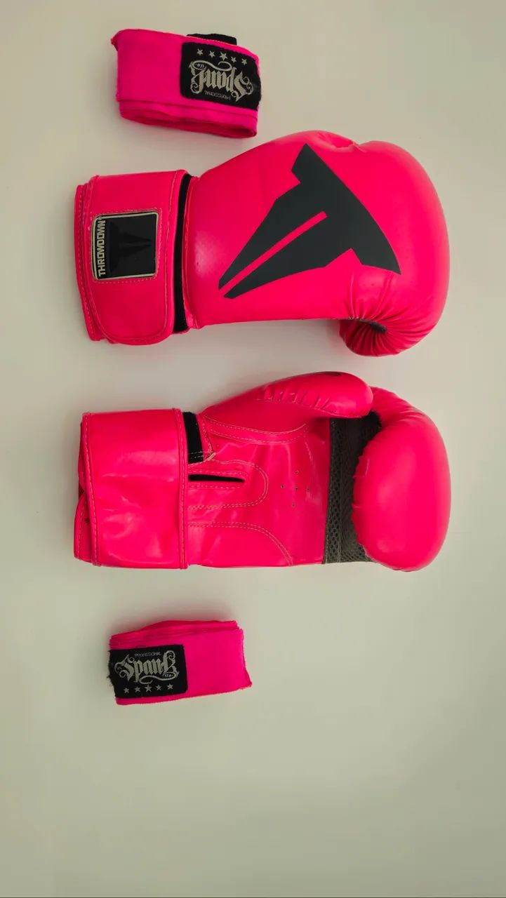 Luvas de Boxe/Muay Thai Throwdown Phenom 12 OZ Feminina + Bandagem Spank