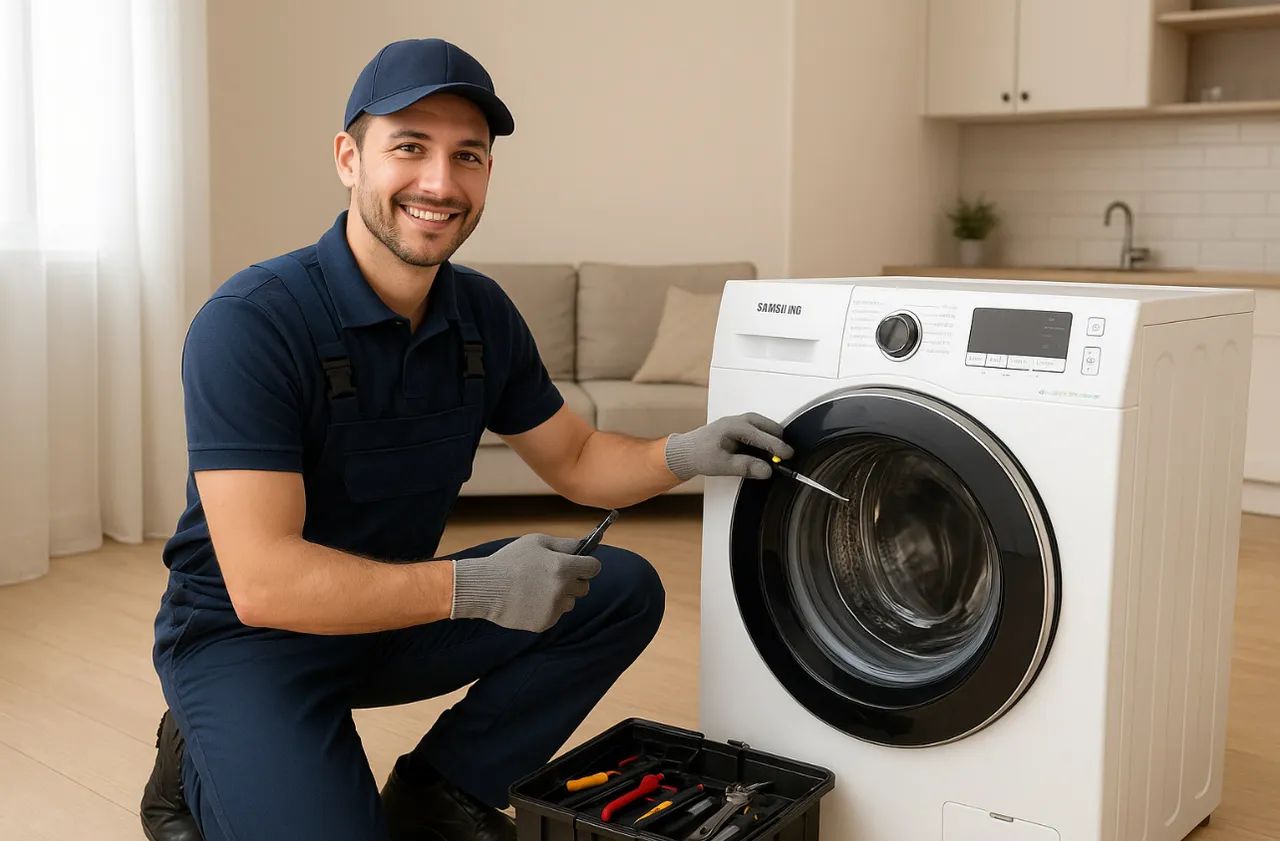 Técnico de lava e seca especializado em Samsung, LG e Midea