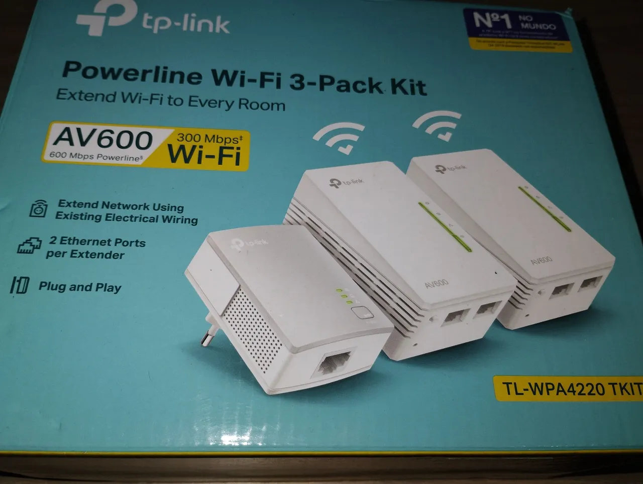 Kit de Extensor de Rede Powerline TP-Link AV600 3 Pacotes