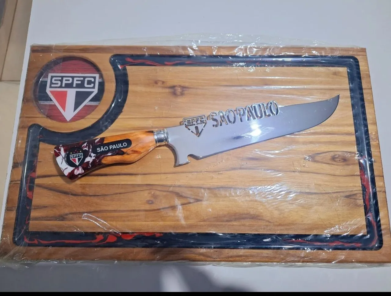 Conjunto Tábua de Carne e Faca Personalizado São Paulo