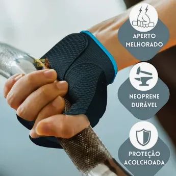 Par De Luvas Para Academia Neoprene Treino Musculação Bike Bicicleta MotoTop z1331 - Foto 6