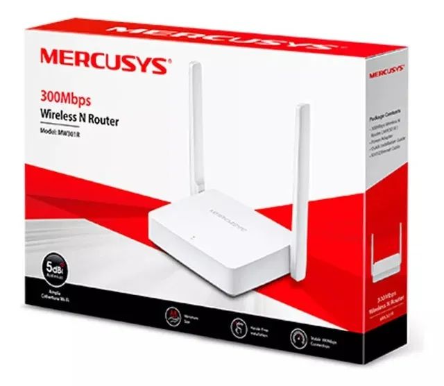 Roteador Wireless 300Mbps Wi-fi Mercusys MW301R 02 Antenas Novo Loja Coimbra Computadores