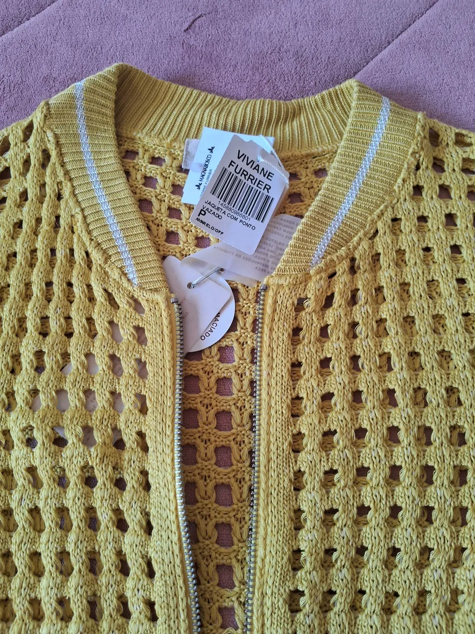 Jaqueta de Crochê Amarela - Vivaine Furrier