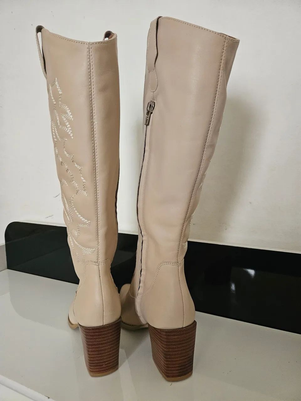 Bota de couro bege n.34 - Foto 4