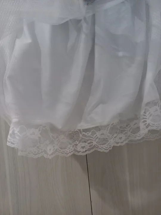 SAIA de Tule varias camadas + tiara c/ flores - Foto 3