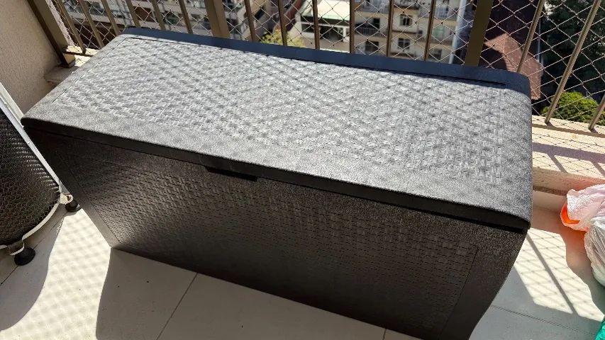 Baú de armazenamento para área externa - 115 cm, resistente ao sol 