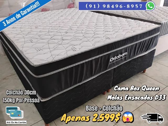 CAMA QUEEN 3 ANOS DE GARANTIA ORTOBOM 