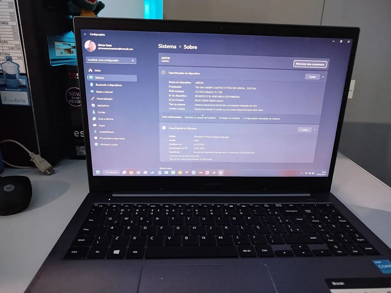 Notebook Samsung com Intel Core i3 - 11ª Geração