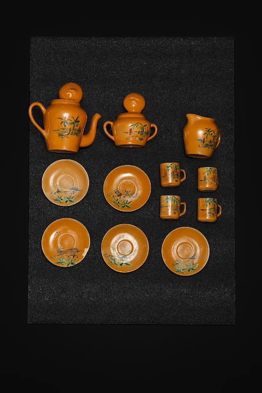 Conjunto chá antigo porcelana casca de ovo64551703574017120