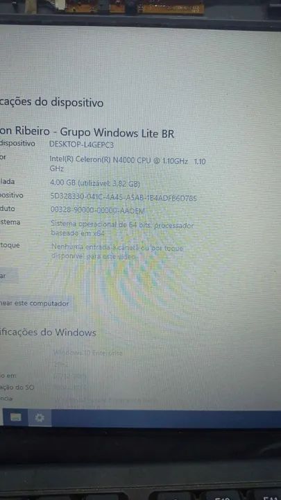 Placa Mãe Master N1240 Motion C4128d N14dp6 X133g N4000 4gb - Foto 2