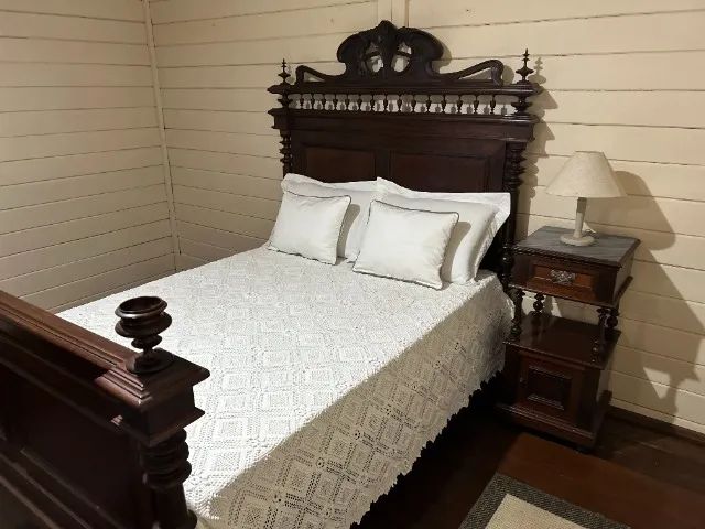 ANTIGUIDADE - CAMA DE CASAL DA ÉPOCA DO IMPÉRIO - RARIDADE - Foto 3